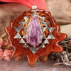 TEP Charoite With Silver Sri Yantra