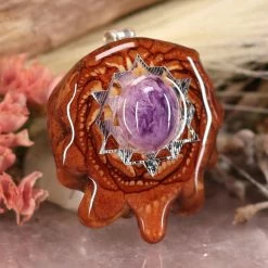 TEP Charoite With Silver 64 Star Tetrahedron 7 TEP Charoite With Silver 64 Star Tetrahedron