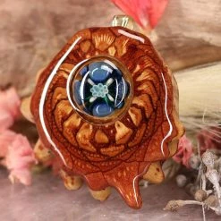 TEP Blue Phoenix Orchid Glass With Back Om