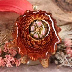 TEP Pendants Pink Phoenix Orchid Glass