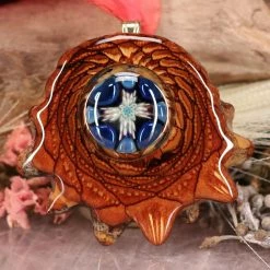 TEP Blue Phoenix Orchid Glass With Back Om Pendants