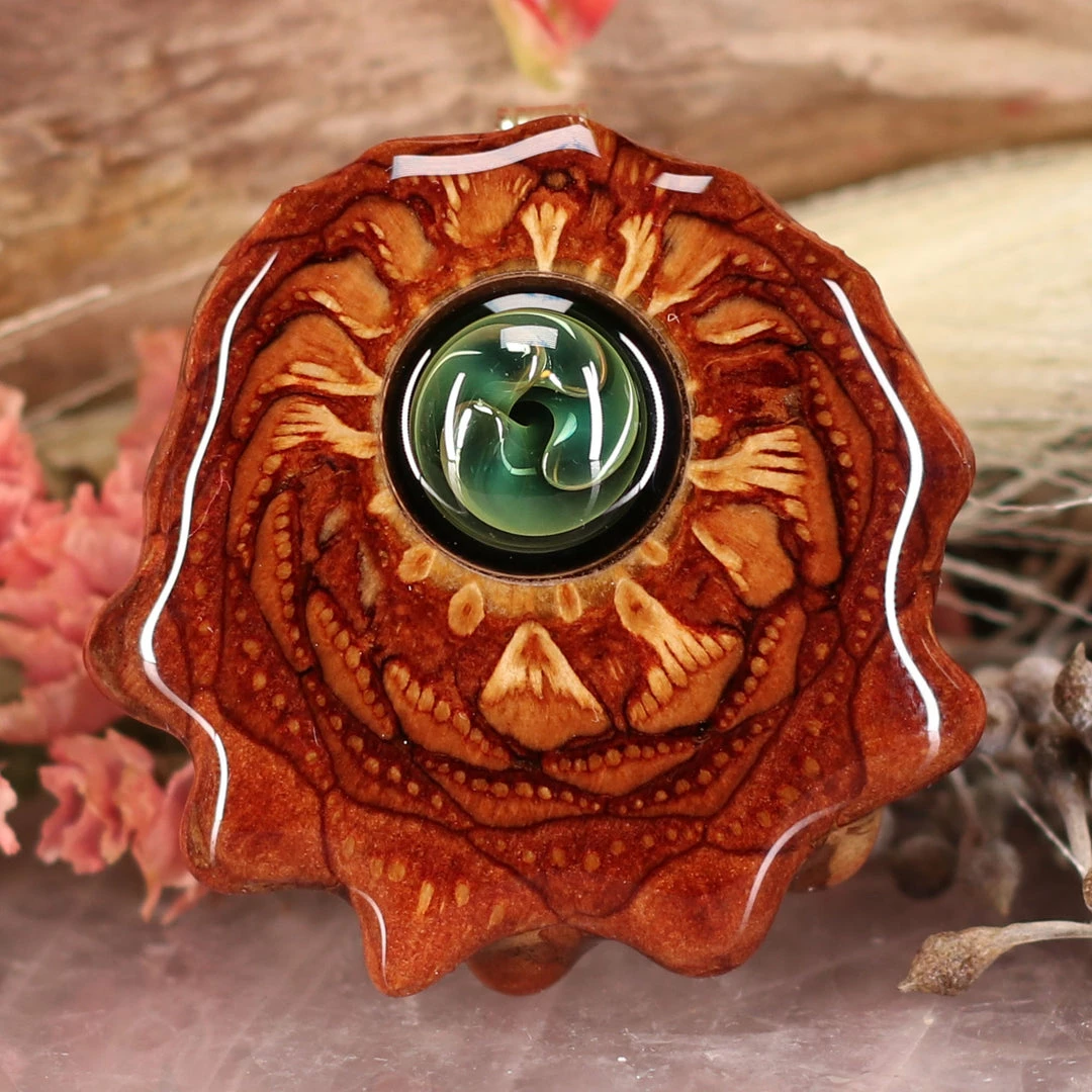 TEP Green Fume Implosion Glass Pendants 3 TEP Green Fume Implosion Glass Pendants