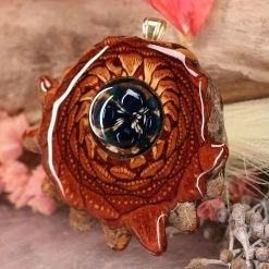 TEP Blue Phoenix Orchid Glass With Back Om