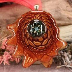 TEP Green Phoenix Orchid Glass With Back Om Pendants