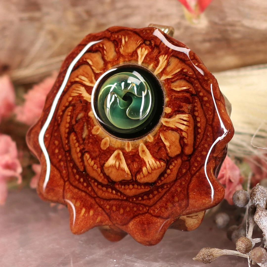 TEP Green Fume Implosion Glass Pendants 4 TEP Green Fume Implosion Glass Pendants