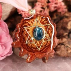 TEP Blue Apatite With Gold Merkaba 7 TEP Blue Apatite With Gold Merkaba