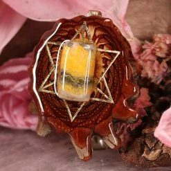 TEP Pendants Bumblebee Jasper With Gold Merkaba