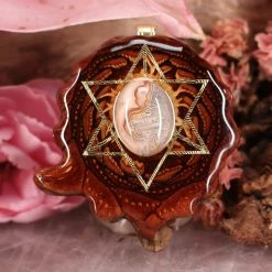 TEP Crazy Lace Agate With Gold Merkaba