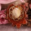 TEP Pendants Crazy Lace Agate With Gold Seed Of Life
