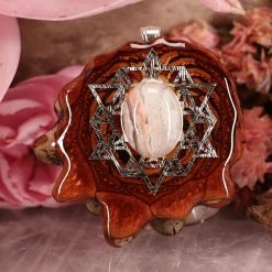 TEP Crazy Lace Agate With Silver 64 Star Tetrahedron Pendants