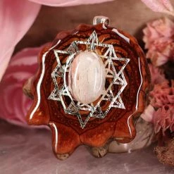 TEP Crazy Lace Agate With Silver 64 Star Tetrahedron Pendants