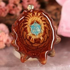 TEP Crushed Turquoise (Glows) With Gold Merkaba Pendants 7 TEP Crushed Turquoise (Glows) With Gold Merkaba Pendants