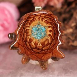 TEP Pendants Crushed Turquoise (Glows) With Gold Merkaba