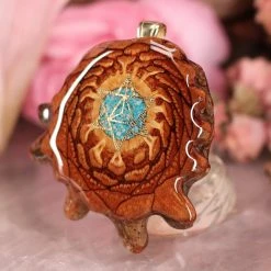 TEP Pendants Crushed Turquoise (Glows) With Gold Merkaba