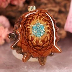 TEP Pendants Crushed Turquoise (Glows) With Gold Merkaba