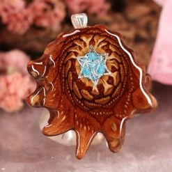 TEP Crushed Turquoise (Glows) With Silver Merkaba Pendants