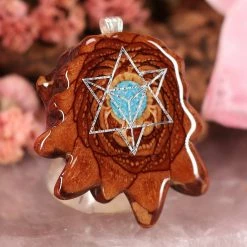 TEP Pendants Crushed Turquoise (Glows) With Silver Merkaba 7 TEP Pendants Crushed Turquoise (Glows) With Silver Merkaba