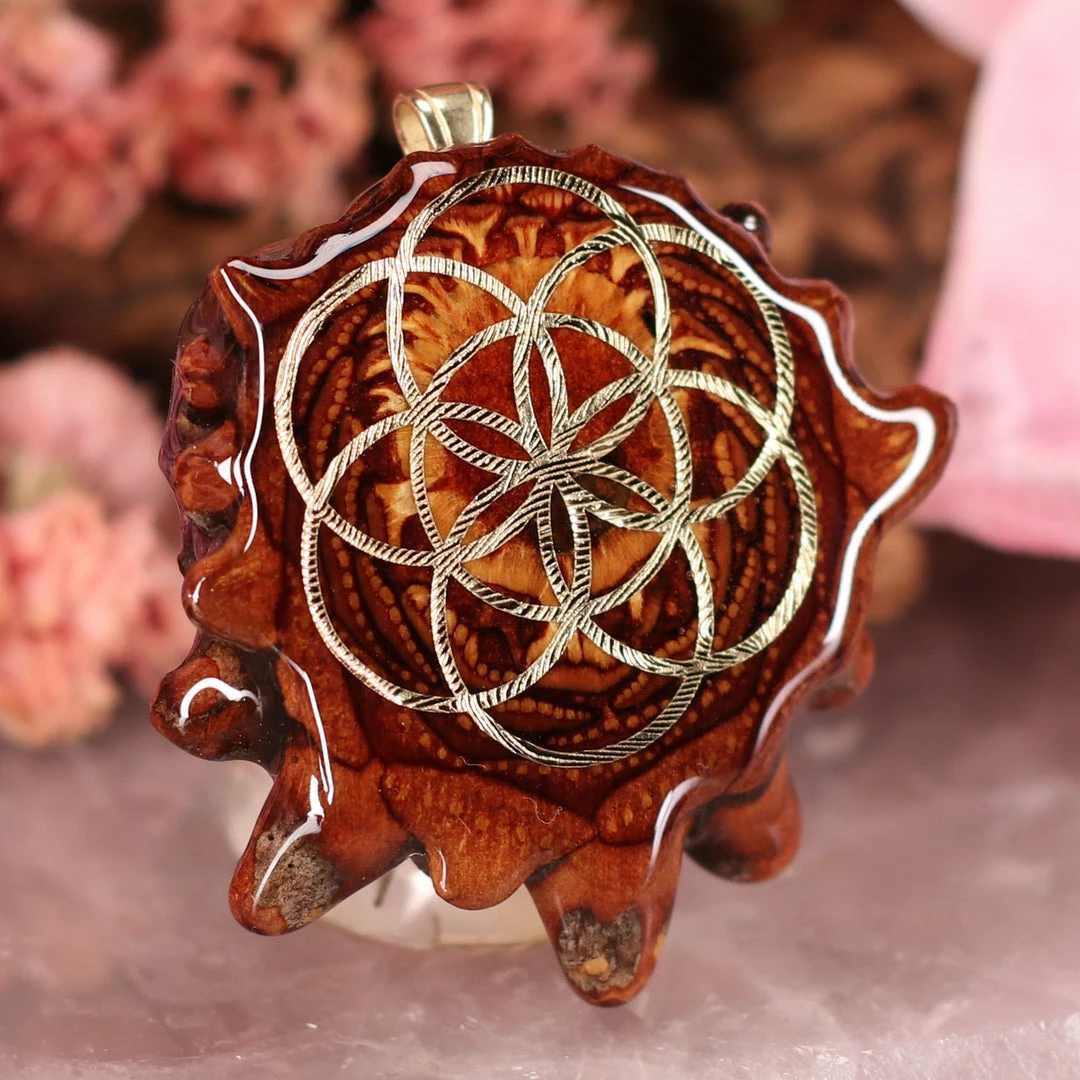 TEP Natural With Gold Seed Of Life 5 TEP Natural With Gold Seed Of Life