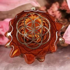 TEP Natural With Gold Seed Of Life Pendants