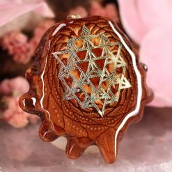 TEP Natural With Gold 64 Star Tetrahedron Pendants