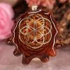 TEP Natural With Gold Seed Of Life Pendants