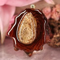 TEP Pendants Orgonite With Ammonite