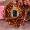 TEP Pendants Orgonite With Blue Kyanite With Gold Merkaba And Back Om