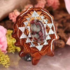 TEP Pendants Eudialyte With Silver Sri Yantra
