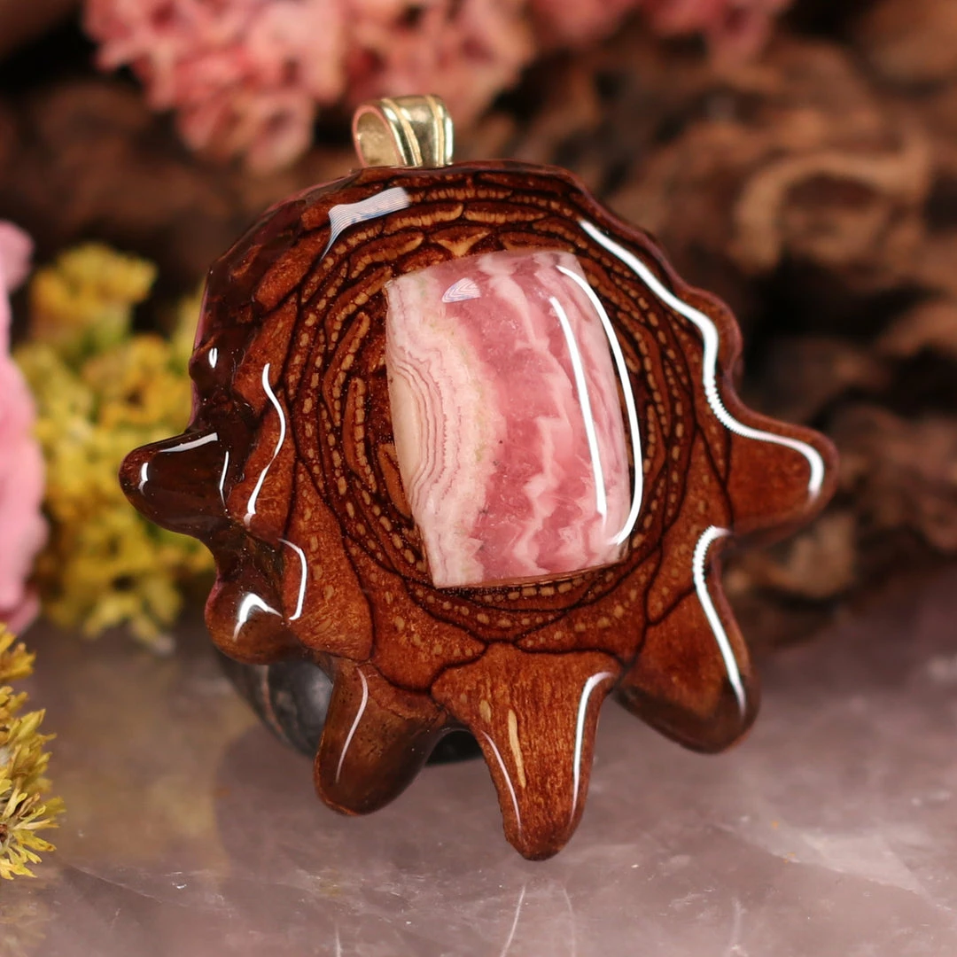 TEP Rhodochrosite Pendants 5 TEP Rhodochrosite Pendants