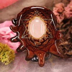 TEP Rose Quartz With Gold Merkaba