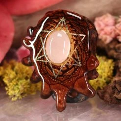 TEP Rose Quartz With Gold Merkaba