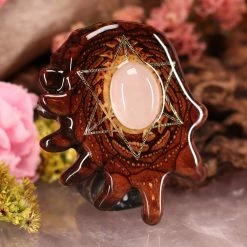 TEP Rose Quartz With Gold Merkaba