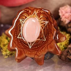 TEP Pendants Rose Quartz With Gold Merkaba
