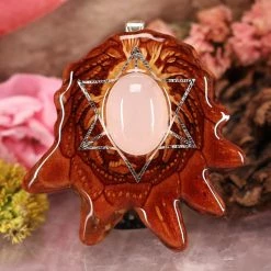 TEP Rose Quartz With Silver Merkaba