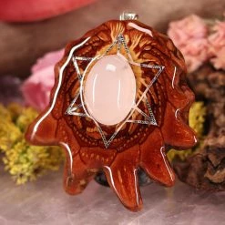 TEP Rose Quartz With Silver Merkaba
