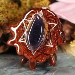 TEP Iolite Sunstone With Silver Merkaba Pendants