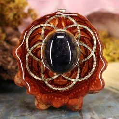 TEP Iolite Sunstone With Gold Seed Of Life