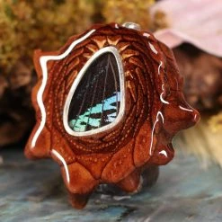 TEP Green Banded Butterfly Wing Pendants