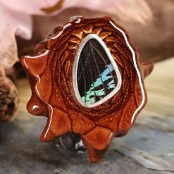 TEP Green Banded Butterfly Wing Pendants