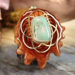 TEP Variscite With Gold Seed Of Life 7 TEP Variscite With Gold Seed Of Life