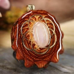 TEP Moonstone With Gold Seed Of Life Pendants