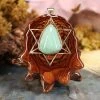 TEP Pendants Variscite With Gold Merkaba