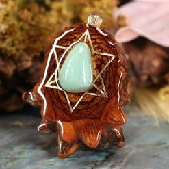 TEP Pendants Variscite With Gold Merkaba