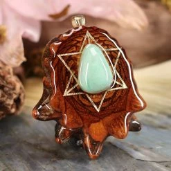 TEP Pendants Variscite With Gold Merkaba