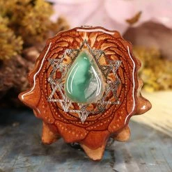 TEP Variscite With Gold 64 Star Tetrahedron