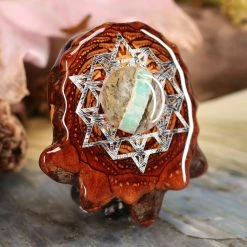 TEP Pendants Variscite With Silver 64 Star Tetrahedron