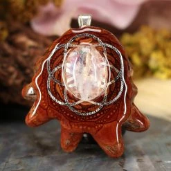 TEP Moonstone With Silver Seed Of Life Pendants