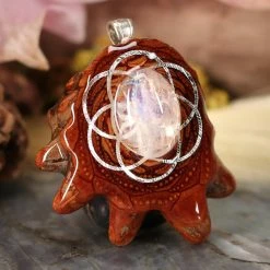 TEP Moonstone With Silver Seed Of Life Pendants