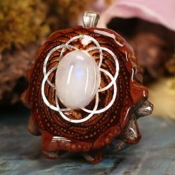 TEP Pendants Moonstone With Silver Seed Of Life