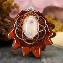 TEP Pendants Moonstone With Silver Seed Of Life